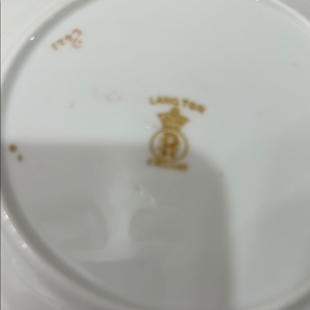 Langton England Elegant White Gold Pink 7 In Saucer 8 Oz Tea Cup 1793 Porcelain - Picture 12 of 12